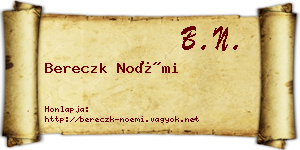 Bereczk Noémi névjegykártya