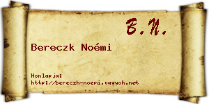 Bereczk Noémi névjegykártya